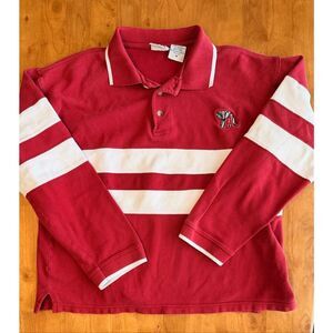Vintage Red Oak Sportswear Alabama Football Menโs Polo Red/White Striped 90s M